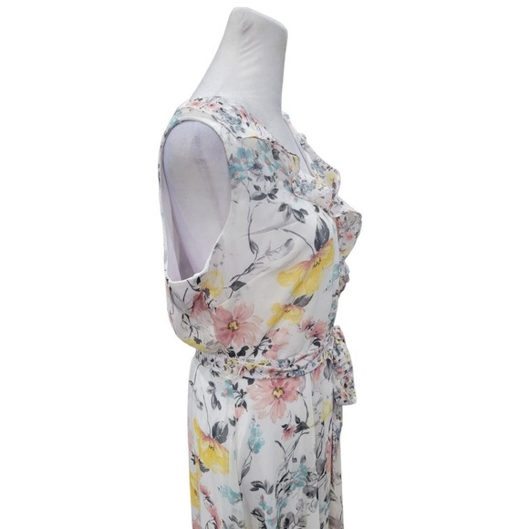 Nicole Miller‎ Womens Spring Floral Print Sleeveless Maxi Dress Size 8 - Picture 9 of 16